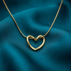 Interlocking Knot Heart Snake Chain Necklace