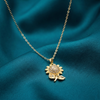 Crystal Pavé Sunflower Pendant Necklace