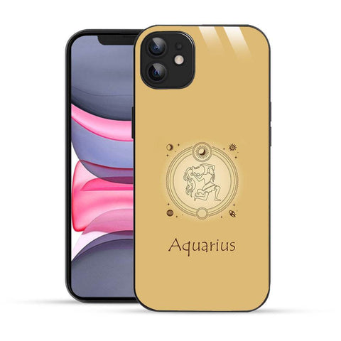 Bornstud Zodiac Aquarius printed Case for iPhone 12 -Yellow - Bornstud