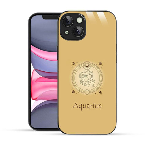 Bornstud Zodiac Aquarius printed Case for iPhone 14 Plus -Yellow - Bornstud
