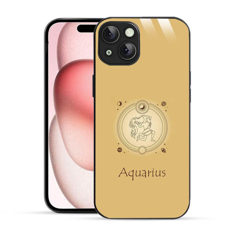 Bornstud Zodiac Aquarius printed Case for iPhone 15 Plus -Yellow - Bornstud