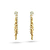 Gold Leaf Crystal Long Drop Earrings for Women