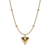 Puffy Heart Bead-Accented Snake Chain Necklace