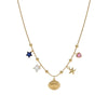 Coastal Charm Seashell & Crystal Snake Chain Necklace