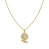 Crystal Pavé Sunflower Pendant Necklace