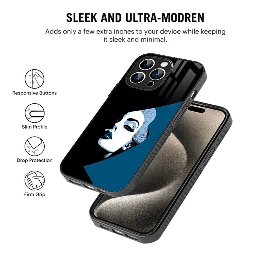 Bornstud 2D Glass ABSTRACT ART GIRL Design iPhone Back Cover – Elegant & Protective - Bornstud