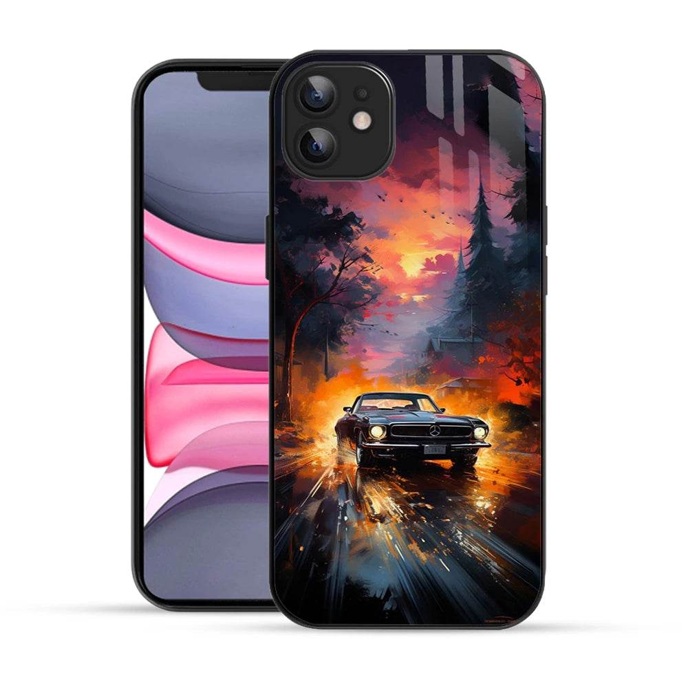 Bornstud 2D Glass Printed Car iPhone 11 Back Cover - Sleek & Tough Mobile Case - Bornstud