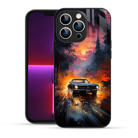Bornstud 2D Glass Printed Car iPhone 13 Pro Back Cover - Sleek & Tough Mobile Case - Bornstud