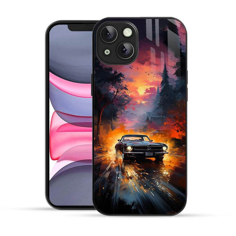 Bornstud 2D Glass Printed Car iPhone 14 Plus Back Cover - Sleek & Tough Mobile Case - Bornstud