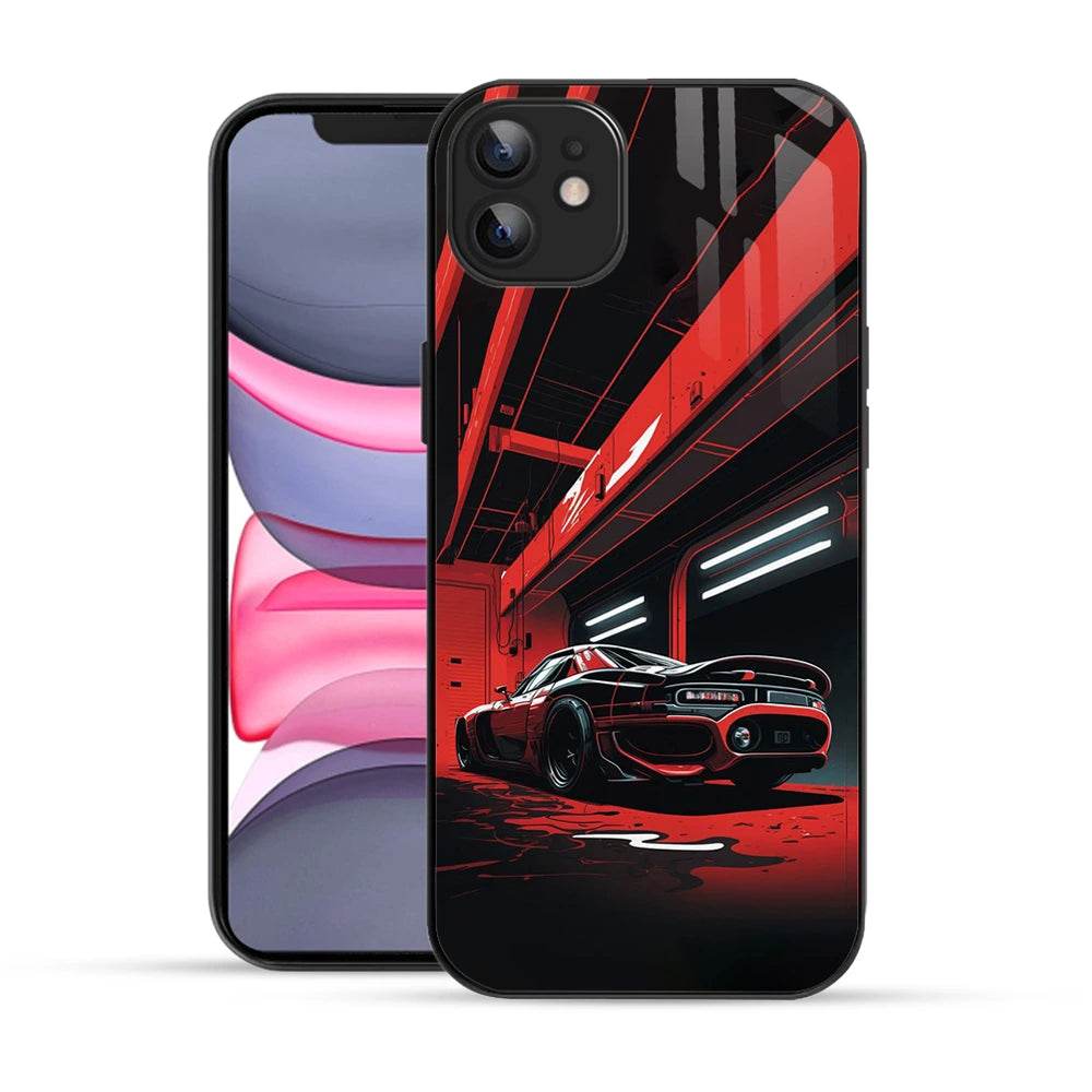 Bornstud 2D Glass Car Print iPhone Back Cover - Sleek & Protective Case - Bornstud