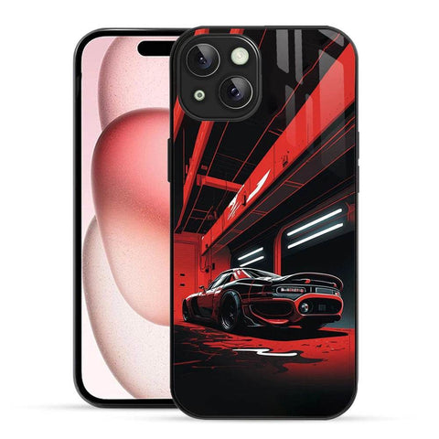 Bornstud 2D Glass Printed Car iPhone 15 Plus Back Cover – Stylish & Tough Protection - Bornstud