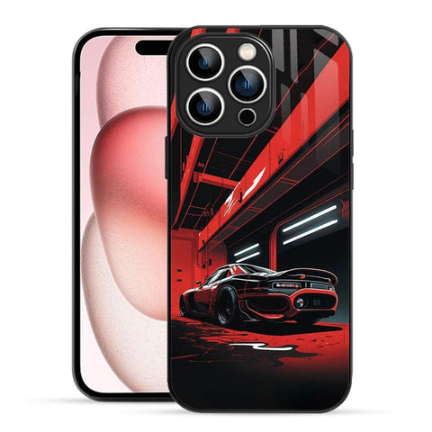 Bornstud 2D Glass Printed Car iPhone 15 Pro Back Cover – Stylish & Tough Design - Bornstud