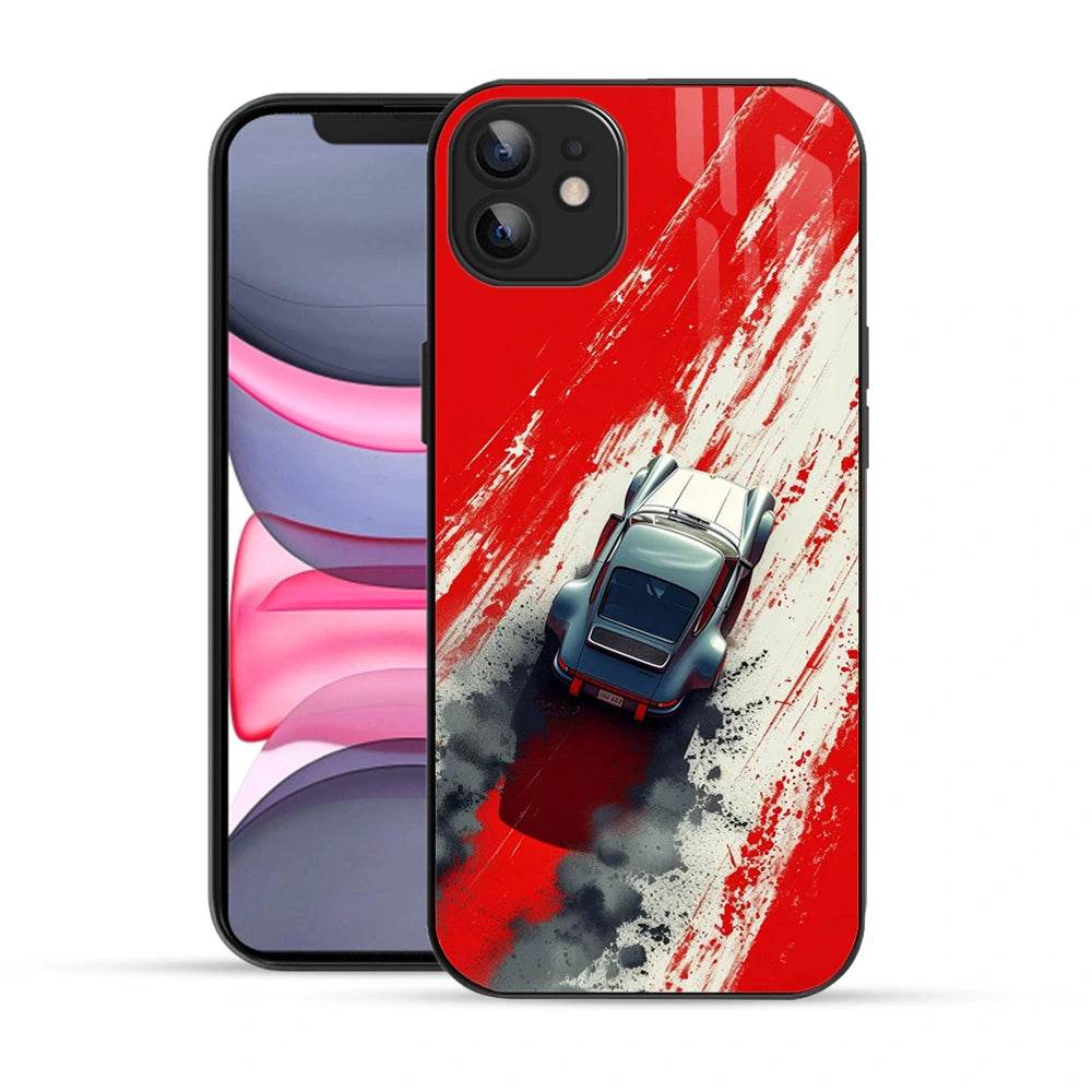 Bornstud 2D Glass Car Design iPhone Back Cover - The Perfect Balance of Style & Strength - Bornstud