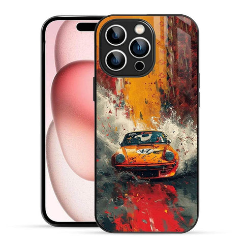 Bornstud 2D Glass Printed Car iPhone 15 Pro Max Case – Style That Stands Out, Protection That Lasts - Bornstud