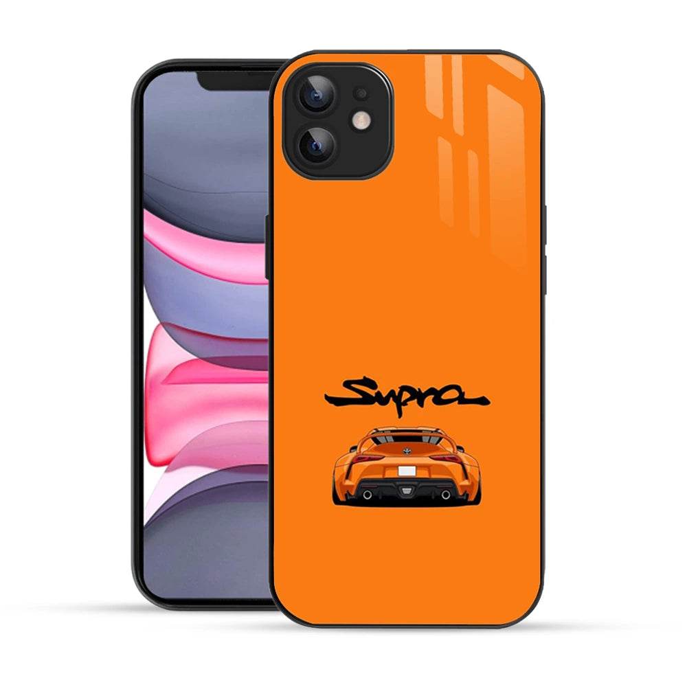 Bornstud 2D Glass SUPRA 002 Print iPhone 12 Back Cover – Style & Protection - Bornstud