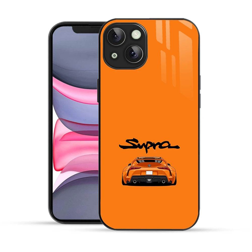 Bornstud 2D Glass SUPRA 002 Print iPhone 14 Plus Back Cover – Sleek & Strong - Bornstud