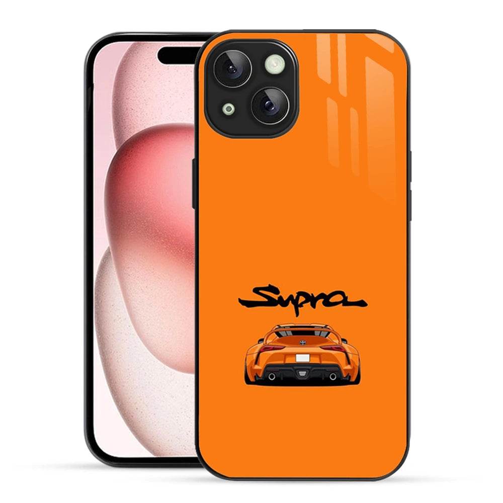 Bornstud 2D Glass SUPRA 002 Print iPhone 15 Plus Cover – Eye-Catching & Strong - Bornstud
