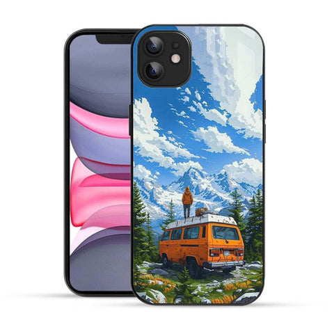 Bornstud 2D Glass Van Design iPhone 11 Back Cover – Elegant & Protective - Bornstud