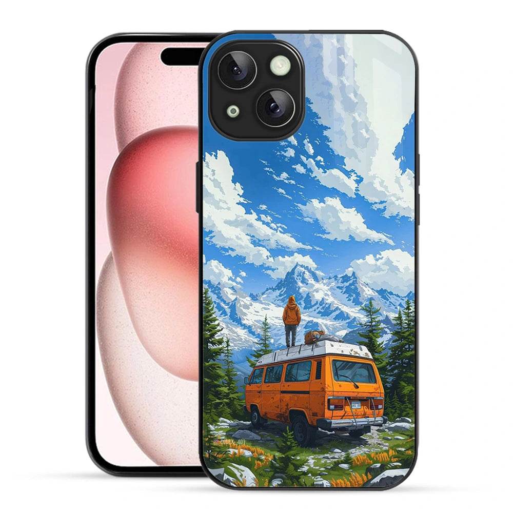Bornstud 2D Glass VAN-001 Print iPhone 15 Plus Cover – Eye-Catching & Strong - Bornstud