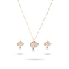 Ivory Petal Pearl Pendant Necklace & Earrings Set