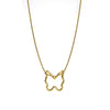 Plated Wire-Frame Open Butterfly Pendant Necklace on Snake Chain