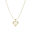 Gold Plated White Opal Heart Pendant Necklace