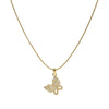 Golden Butterfly Crystal Pendant Necklace