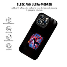 Bornstud Neon Spider Hero Action Printed Case for iPhone 15 Pro Max