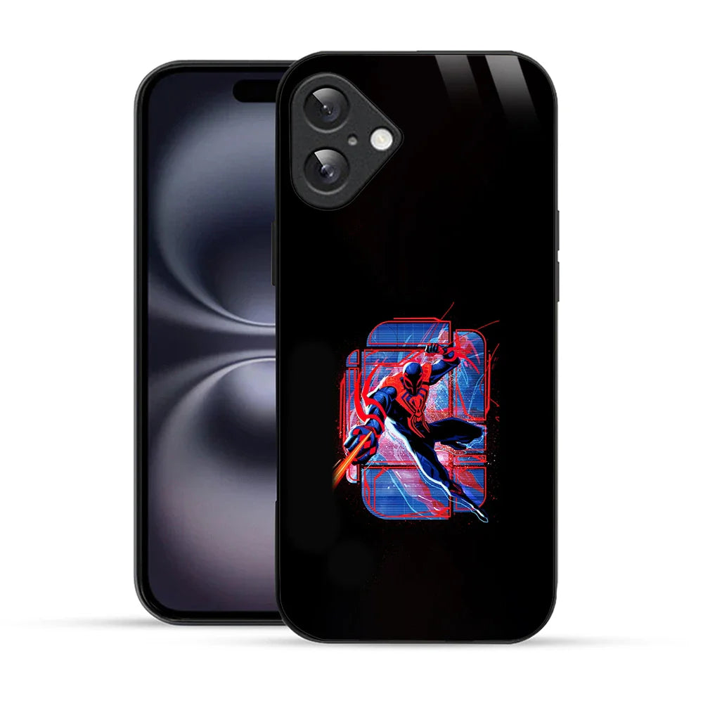 Bornstud Neon Spider Hero Action Printed Case for iPhone 16 Plus