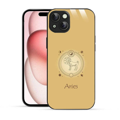 Bornstud Zodiac Aries Yellow Printed Case for iPhone 15 Plus - Bornstud