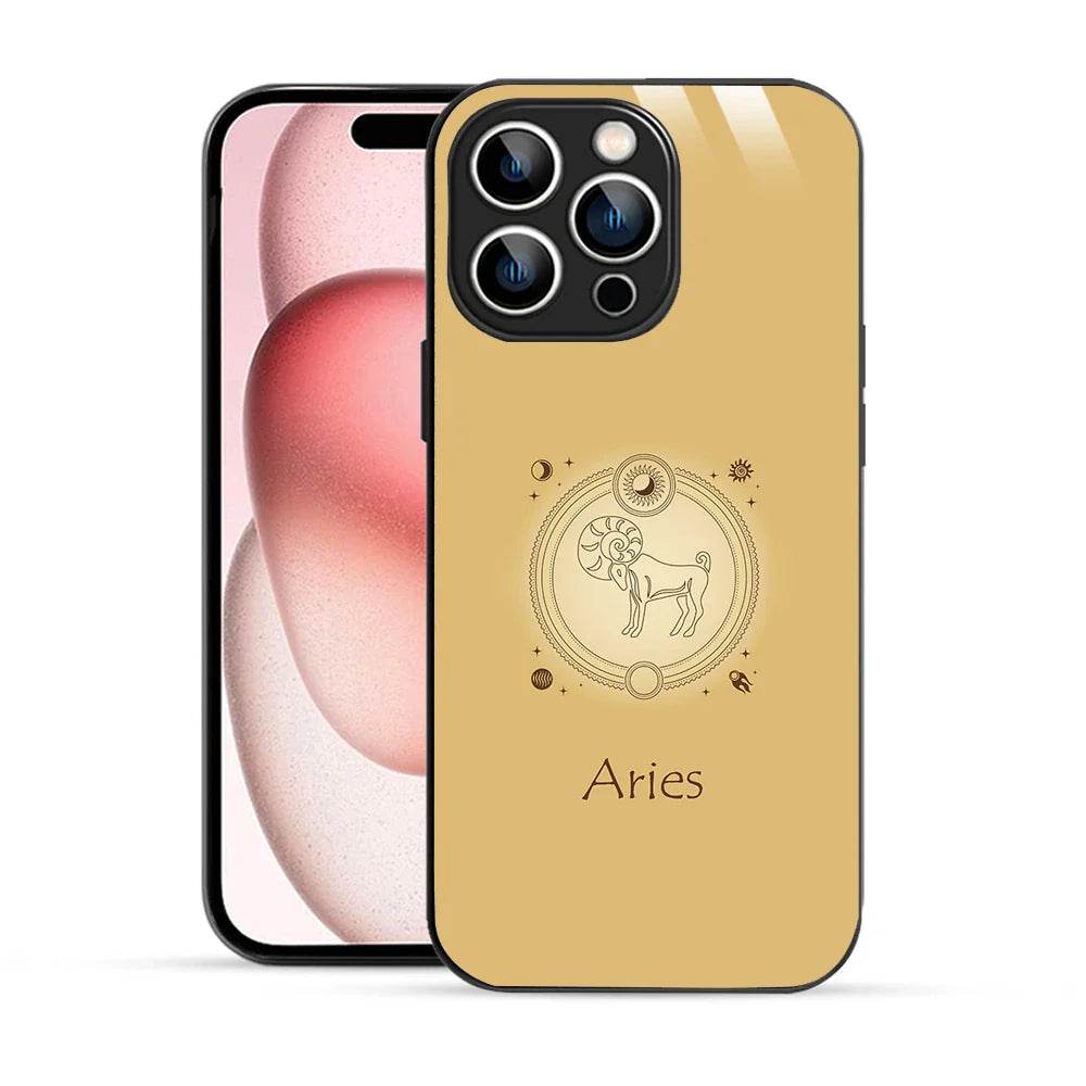Bornstud Zodiac Aries Yellow Printed Case for iPhone 15 Pro Max - Bornstud