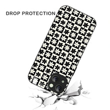 Bornstud Retro Floral Checkered Printed Case for iPhone 15