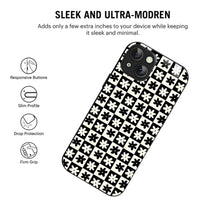 Bornstud Retro Floral Checkered Printed Case for iPhone 15