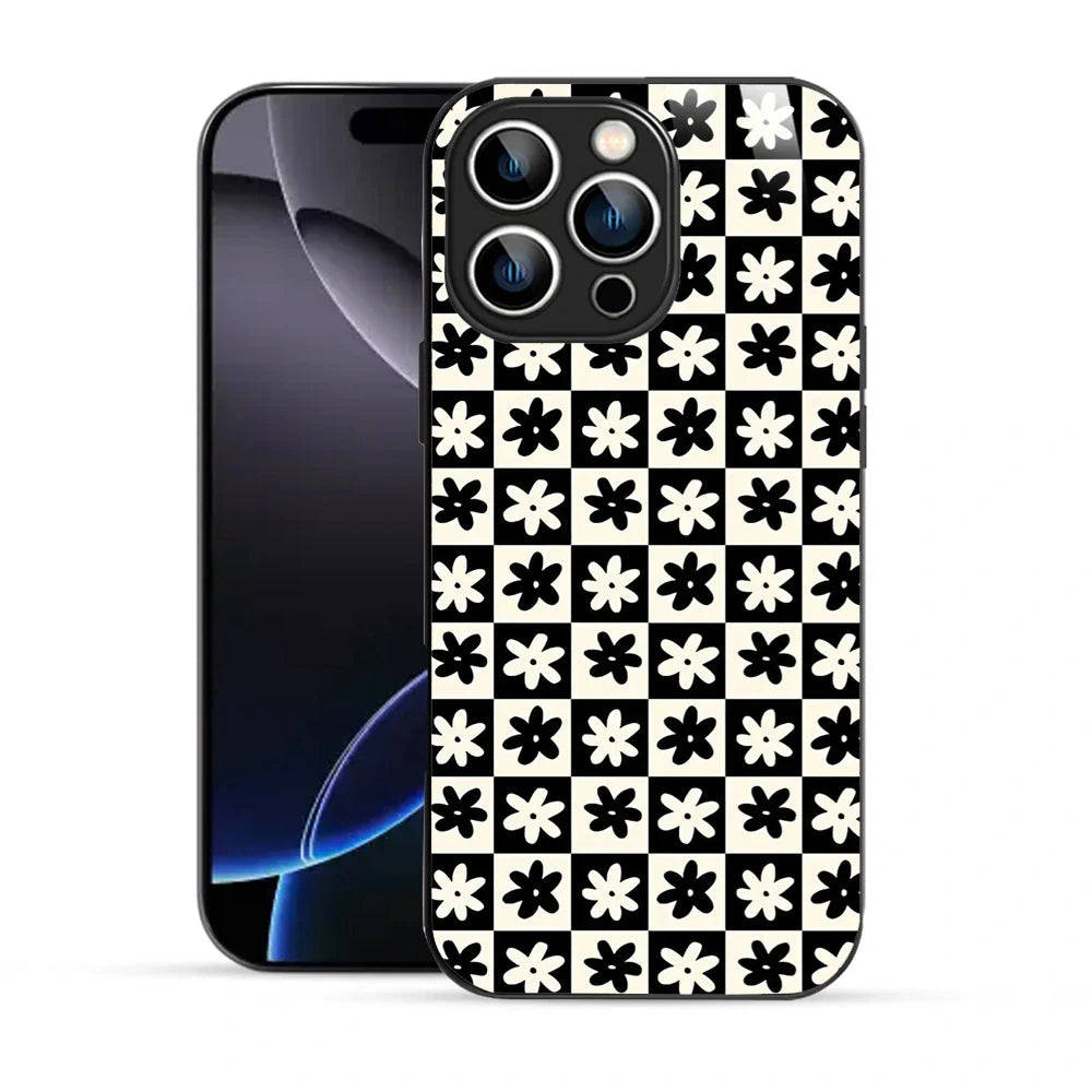 Bornstud Retro Floral Checkered Printed Case