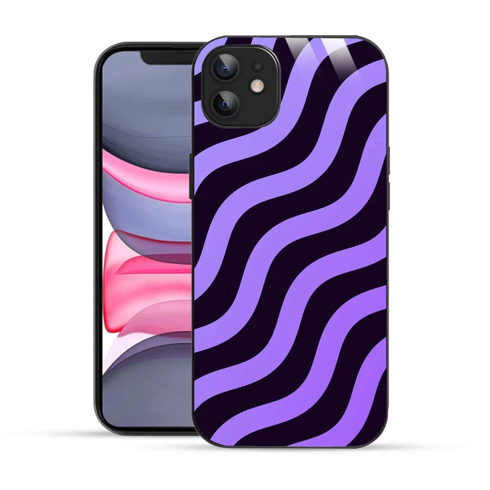 Bornstud Wavy Purple Aesthetic Printed Case for iPhone 12