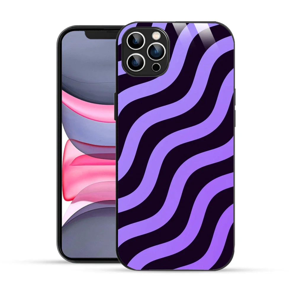 Bornstud Wavy Purple Aesthetic Printed Case for iPhone 12 Pro