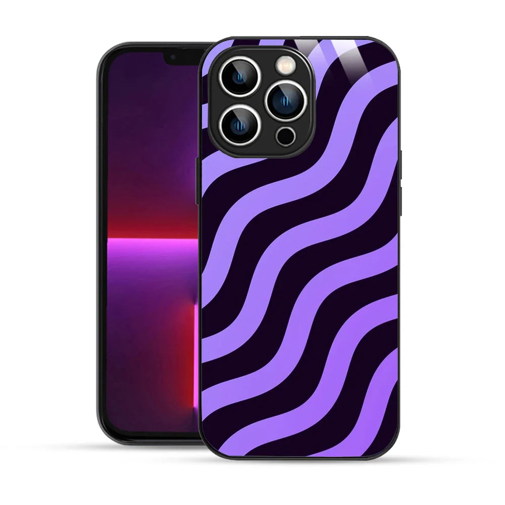 Bornstud Wavy Purple Aesthetic Printed Case for iPhone 13 Pro Max
