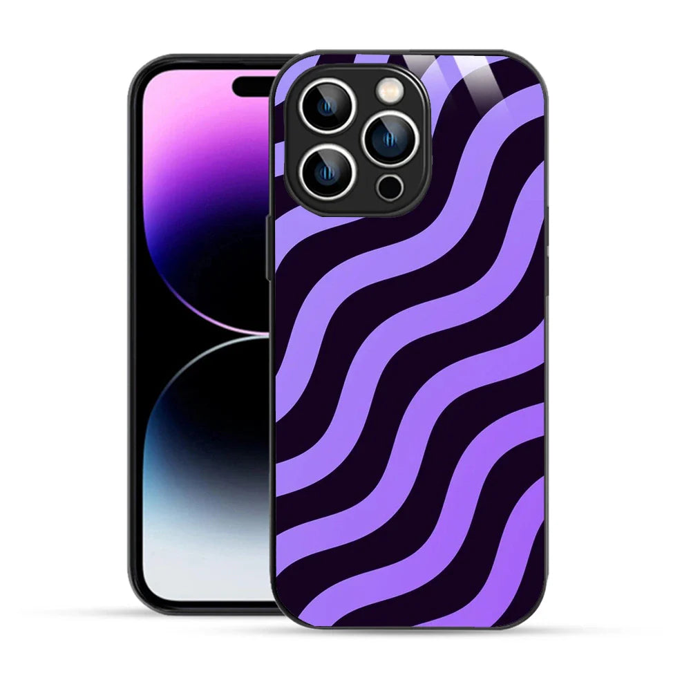 Bornstud Wavy Purple Aesthetic Printed Case for iPhone 14 Pro