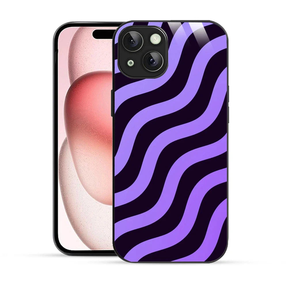 Bornstud Wavy Purple Aesthetic Printed Case for iPhone 15