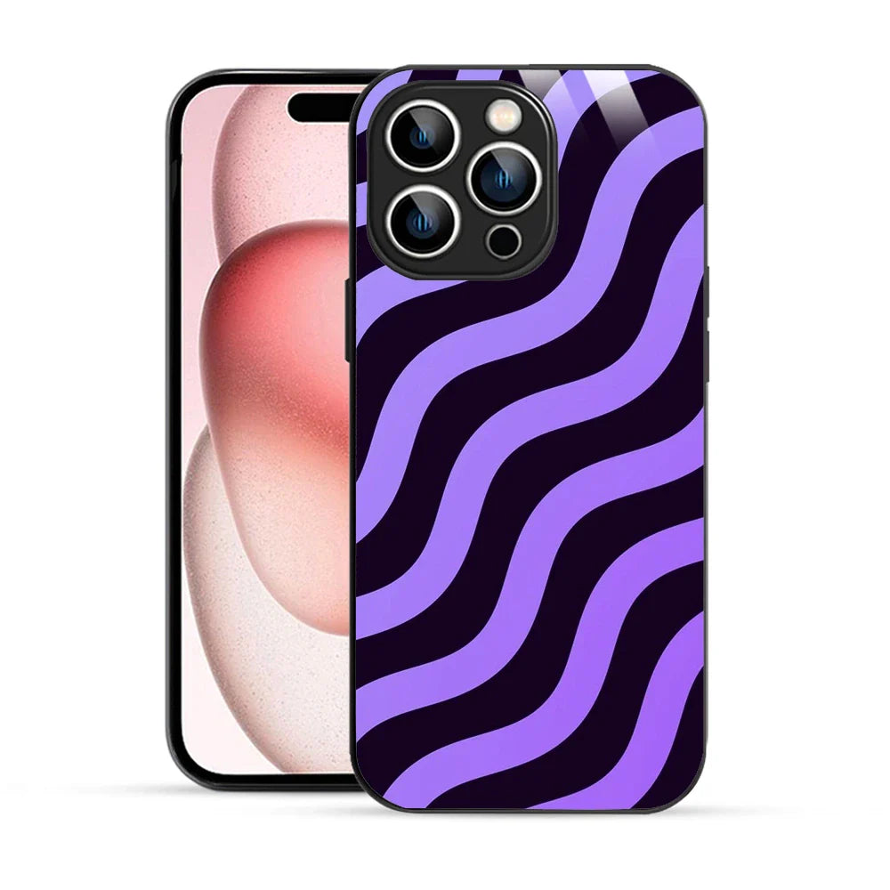 Bornstud Wavy Purple Aesthetic Printed Case for iPhone 15 Pro Max