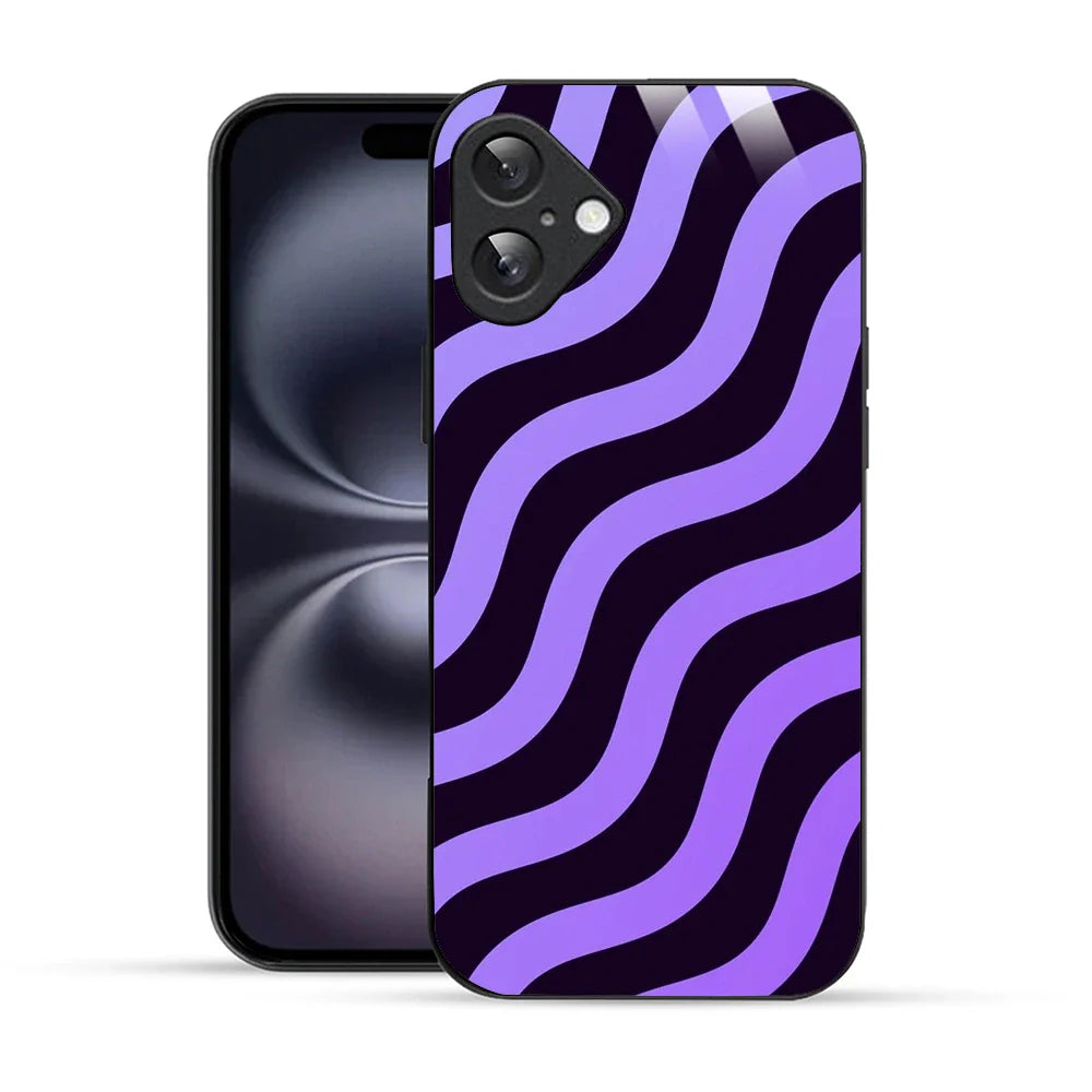 Bornstud Wavy Purple Aesthetic Printed Case for iPhone 16