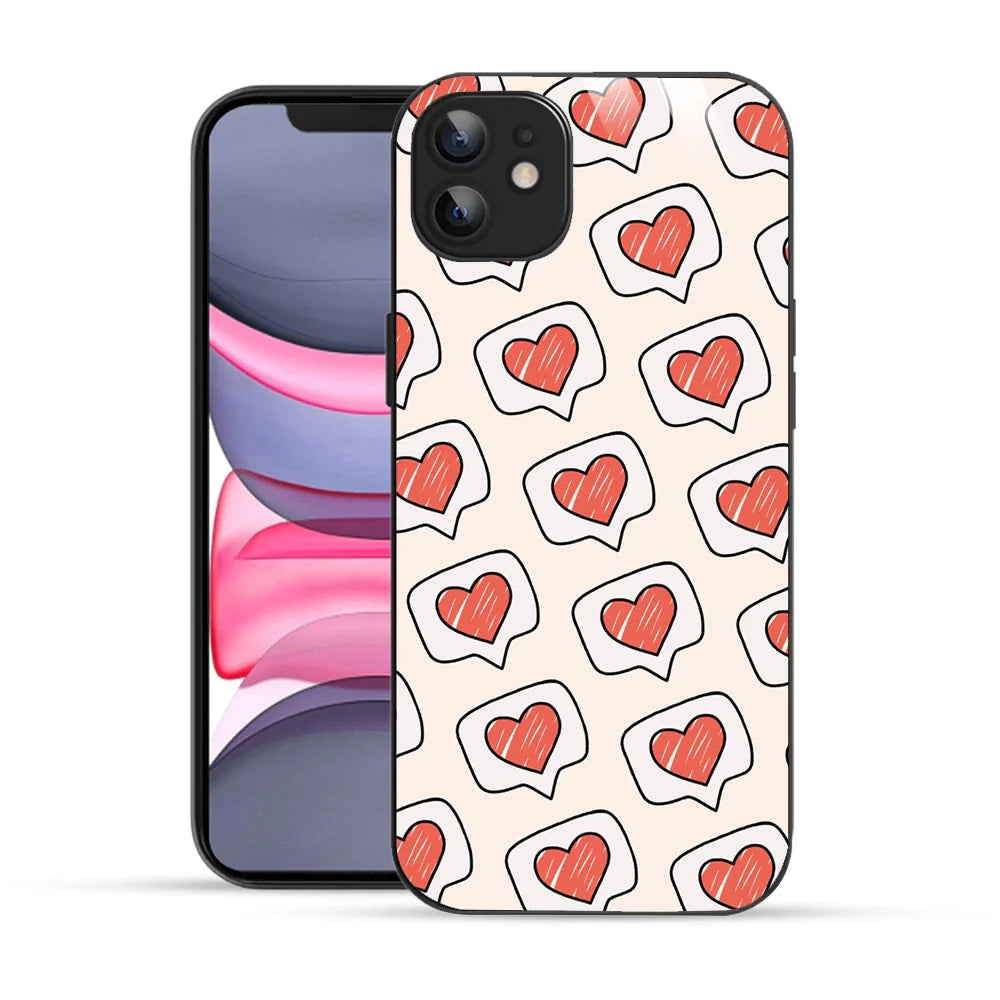 Bornstud Cute Heart Speech Bubble Aesthetic Printed Case for iPhone 11