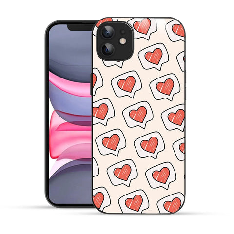 Bornstud Cute Heart Speech Bubble Aesthetic Printed Case for iPhone 11