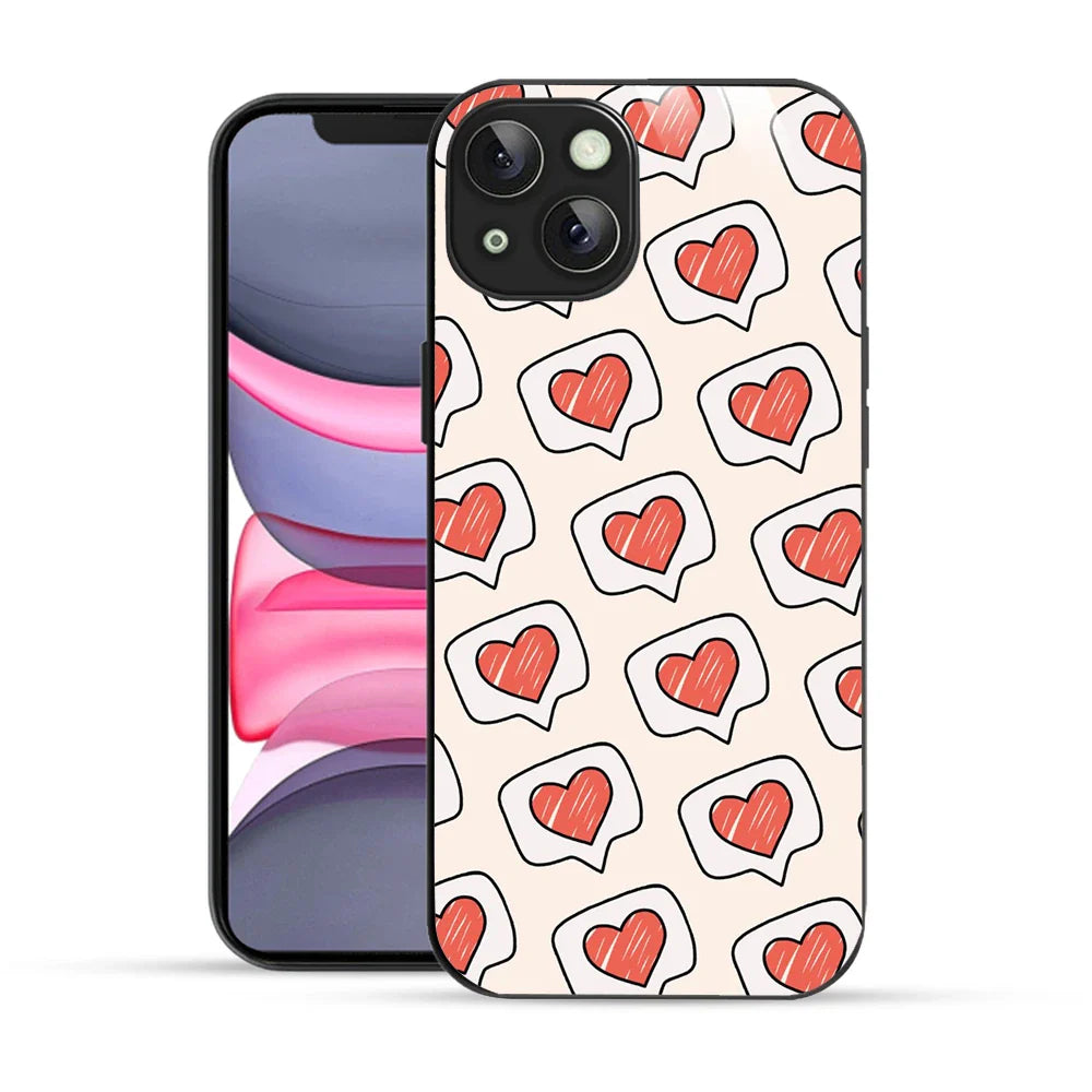 Bornstud Cute Heart Speech Bubble Aesthetic Printed Case for iPhone 13