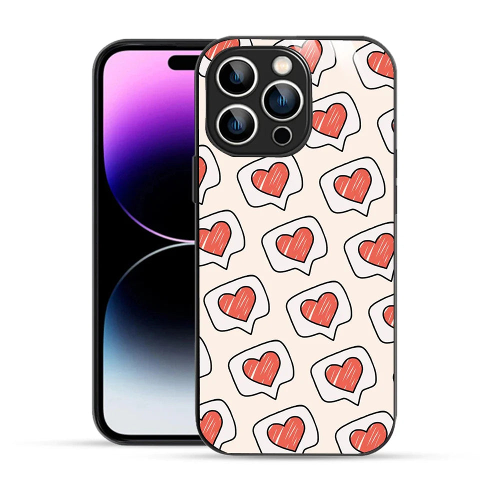 Bornstud Cute Heart Speech Bubble Aesthetic Printed Case for iPhone 14 Pro Max