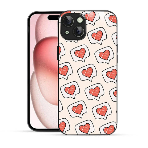 Bornstud Cute Heart Speech Bubble Aesthetic Printed Case for iPhone 15