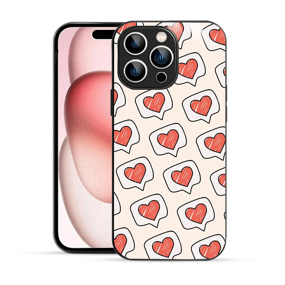 Bornstud Cute Heart Speech Bubble Aesthetic Printed Case for iPhone 15 Pro