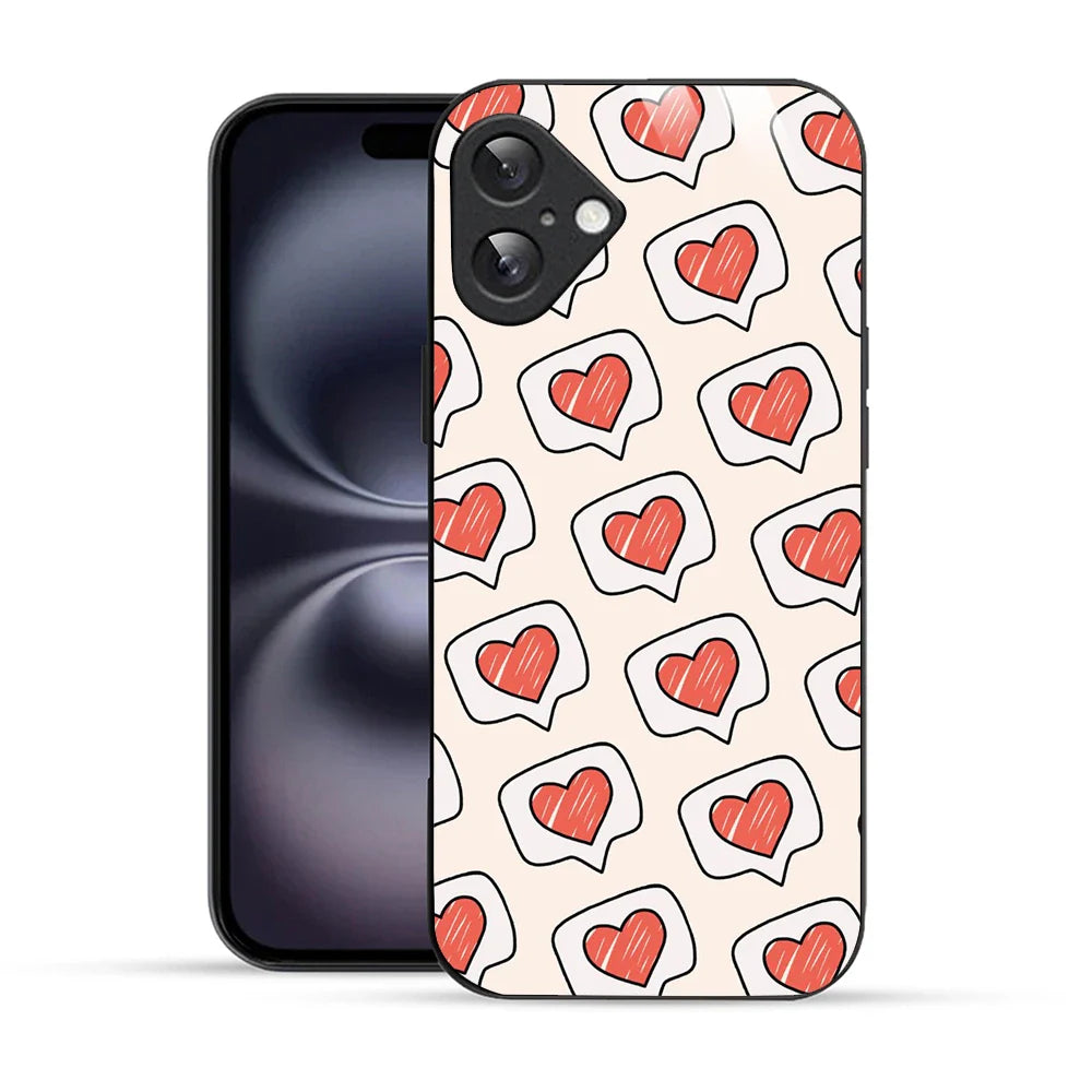 Bornstud Cute Heart Speech Bubble Aesthetic Printed Case for iPhone 16