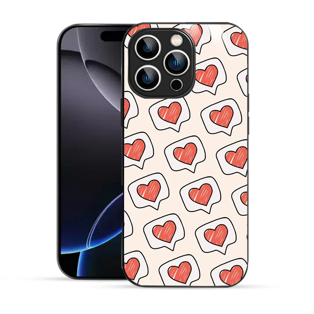Bornstud Cute Heart Speech Bubble Aesthetic Printed Case for iPhone 16 Pro Max