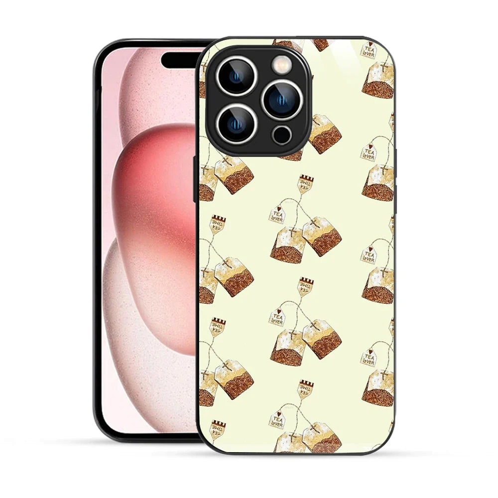 Bornstud Cute Aesthetic Tea Bag Printed Case for iPhone 15 Pro Max